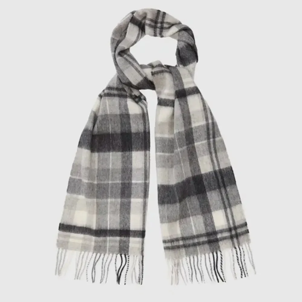 REISS Johnson Checked Scarf NEW Gray $95
